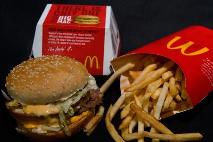 A McDonald's Big Mac and French Fries ar